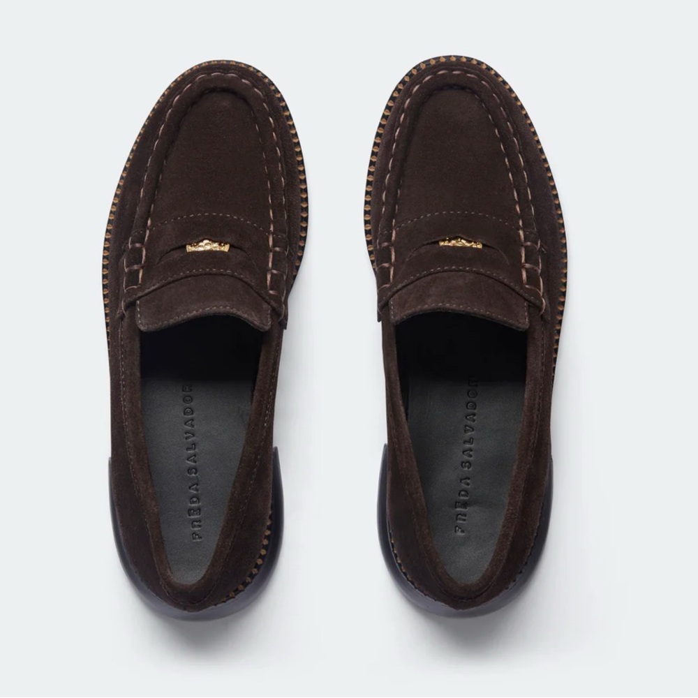 Freda Salvador Elba Penny Loafer - Espresso Suede